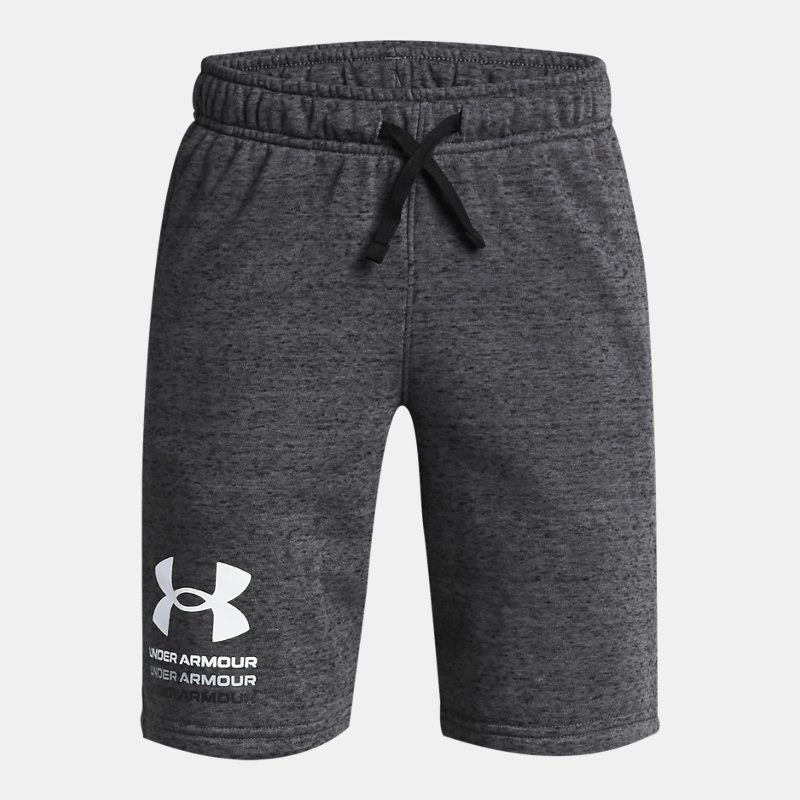 Boys'  Under Armour  Rival Terry Shorts Castlerock Light Heather / Black YLG (59 - 63 in)
